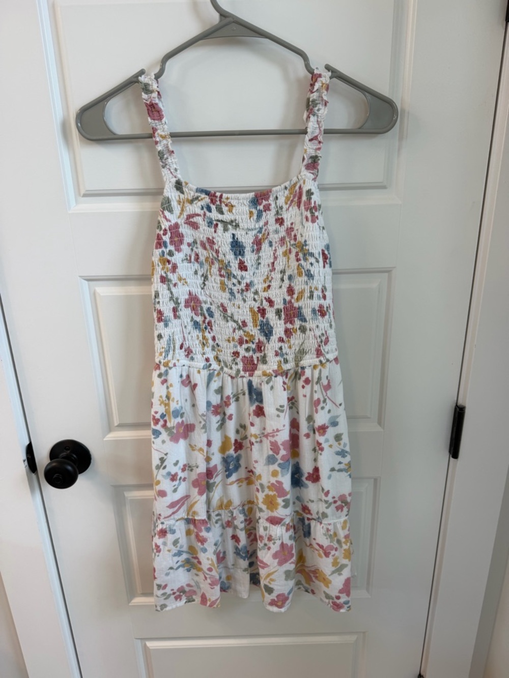 AF Girls White Floral Sundress with Smocked Bodice